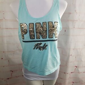 3/$25 Victoria's Secret Pink blue bling crop top